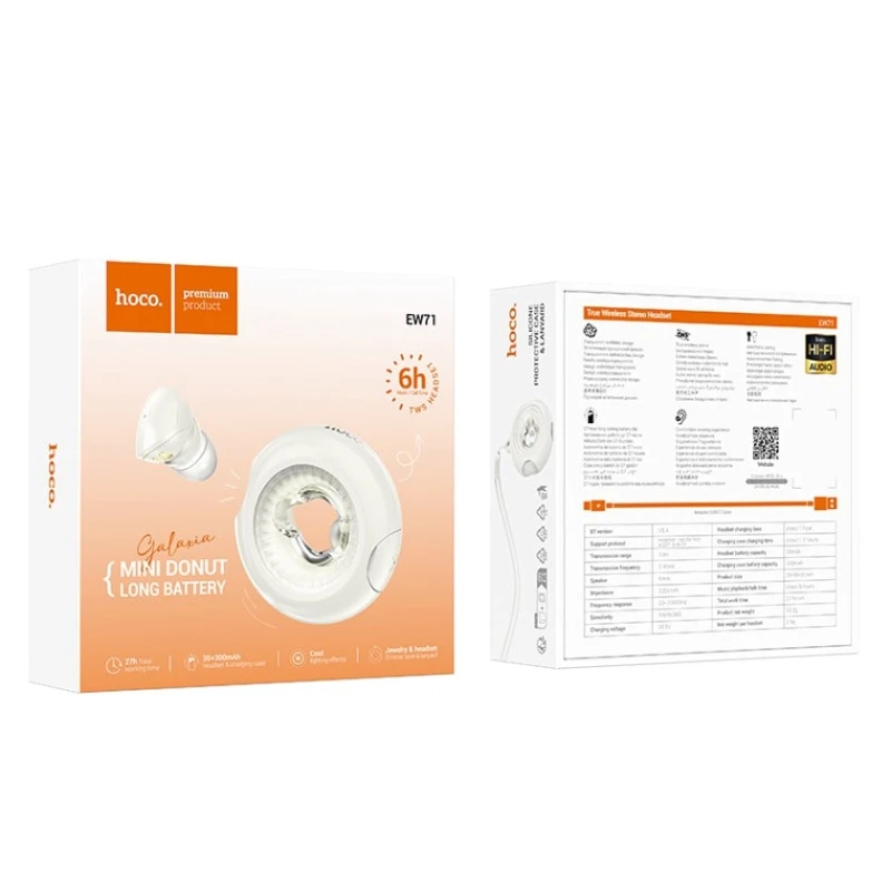 Беспроводные наушники Hoco EW71 Mini Donut Beige