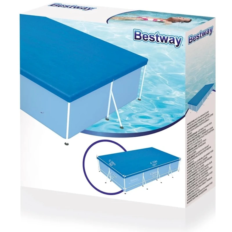 Тент Bestway 58107, прямоугольный, 410х226 см, синий