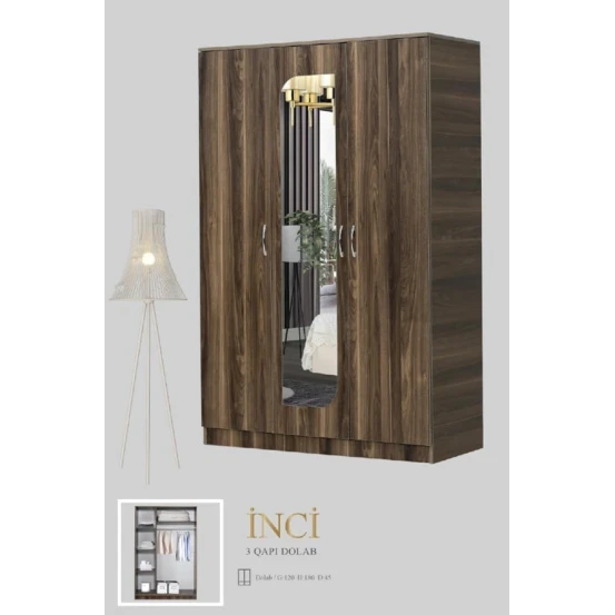 Шкаф Инчи, коричневый, ламинат, 120x180x45 см, местное производство Шкаф Инчи, коричневый, ламинат, 120x180x45 см, местное производство