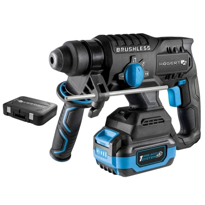 Akkumulyatorlu perforator Högert HT2E249-B24CH + 2 akkumulyator + 4Ah + enerji toplama stansiyası 4A + keys Akkumulyatorlu perforator Högert HT2E249-B24CH + 2 akkumulyator + 4Ah + enerji toplama stansiyası 4A + keys