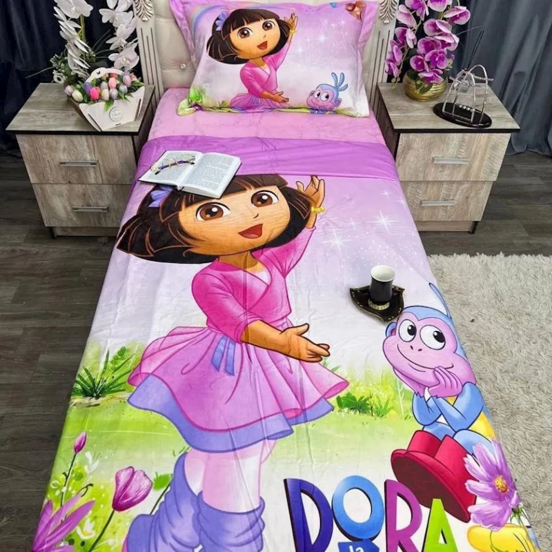 Комплект детского постельнего белья Sahara SHA-00002873, пододеяльник 160х220 см, простыня 180х220 см, наволочка 50х70 см, односпальный, велюр, разноцветный Комплект детского постельнего белья Sahara SHA-00002873, пододеяльник 160х220 см, простыня 180х220 см, наволочка 50х70 см, односпальный, велюр, разноцветный