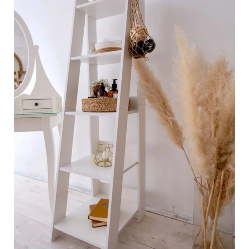 Стеллаж 3563_StellajLesenkaWhite, 150х40х50 см, ЛДСП, белый Стеллаж 3563_StellajLesenkaWhite, 150х40х50 см, ЛДСП, белый