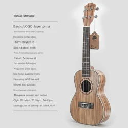 Укулеле 23 дюйма, дерево Зебра Укулеле 23 дюйма, дерево Зебра