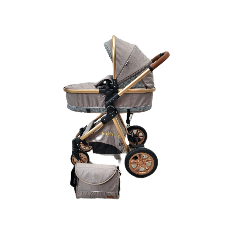 Детская коляска Kidilo V91, серая/коричневая