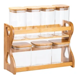 Qablar dəsti ədviyyatların saxlanılması üçün MagiDeal SE155, 7 əd, şəffaf