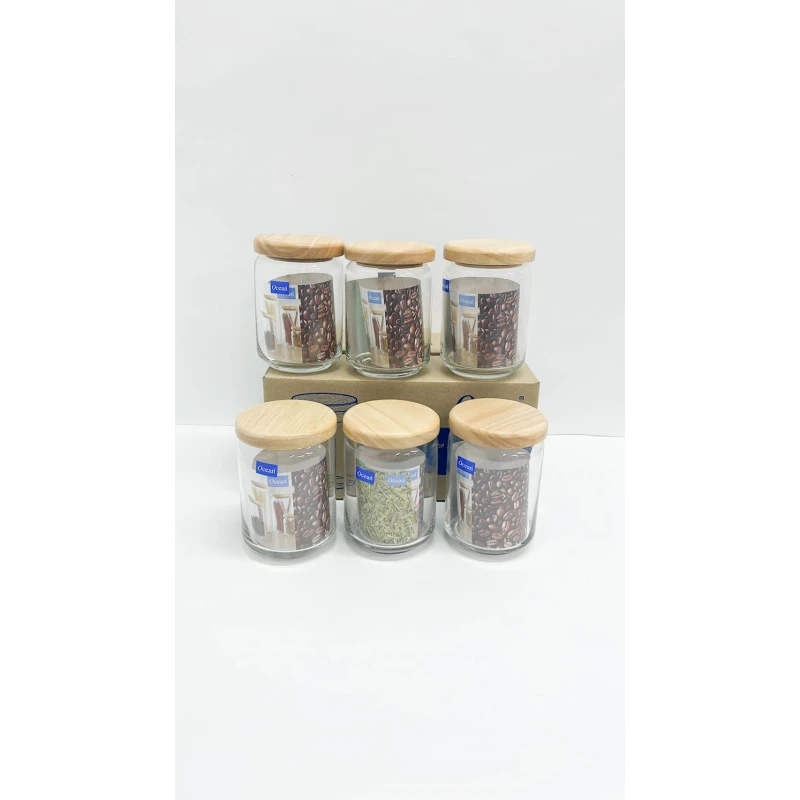 Емкость для хранения Ocean, прозрачная, стекло/дерево, 650 мл, 1 шт Емкость для хранения Ocean, прозрачная, стекло/дерево, 650 мл, 1 шт