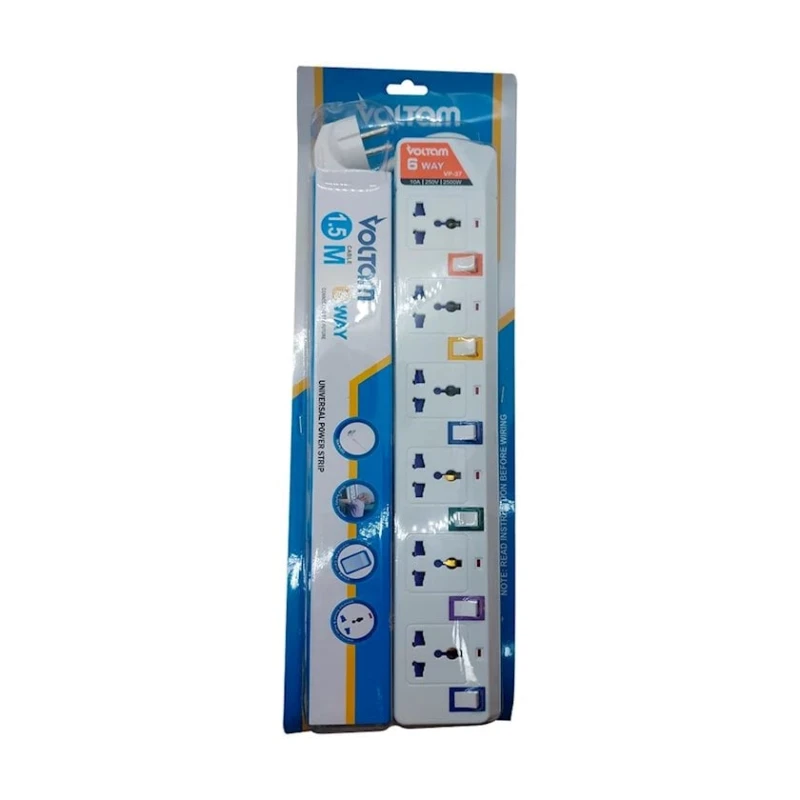 Удлинитель VOLTAM VP-38 3 м, 6-розеточный
