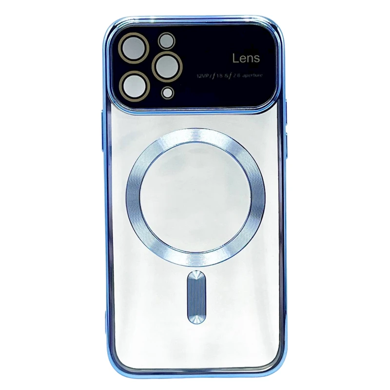 Чехол Auto Focus Magsafe для Apple iPhone 11 Pro Max Transparent Blue Чехол Auto Focus Magsafe для Apple iPhone 11 Pro Max Transparent Blue