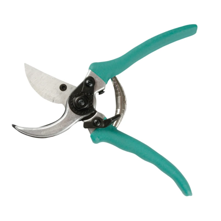 Секатор садовый Greenmill GR6202, лезвия закалённые, 20 см, зеленый/серебристый