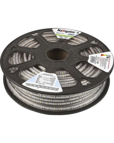 LED lent Navigator NLS-2835CW120, 7Vt, IP67, 120əd/m, 220V, 20000x11mm, soyuğ ağ