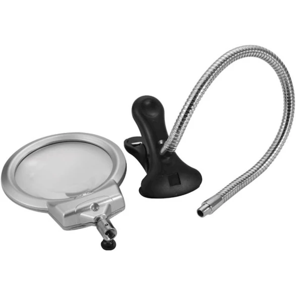 Лупа Sourcingmap 2.25X 5X, серебристый/черный