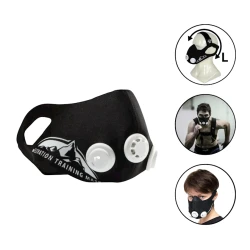 Тренировочная маска High Quality 1033, пластик/полиэстер, черный, L