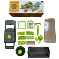 Tərəvəz kəsici Veggie Slicer FF-UU-003 16-1-də, plastik, boz