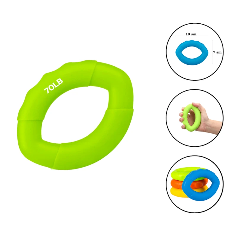 Bilək espanderi Gymnic 1135 silikon, yaşıl, 10x7 sm, 70 LB, 32 kq