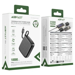 Внешний аккумулятор Acefast M15 10000 mAh Black Внешний аккумулятор Acefast M15 10000 mAh Black