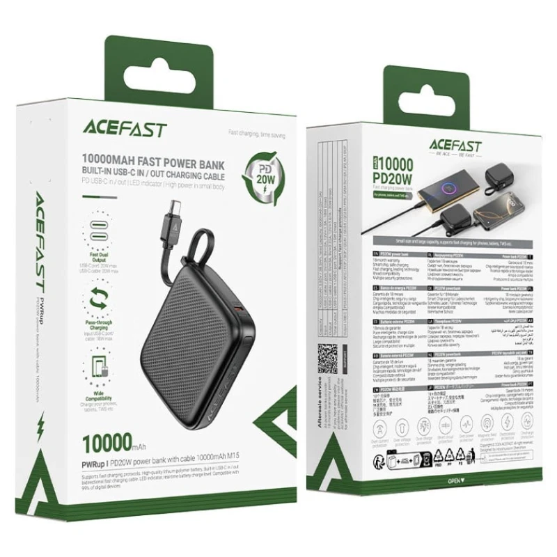 Xarici akkumulyator Acefast M15 10000 mAh Black Xarici akkumulyator Acefast M15 10000 mAh Black