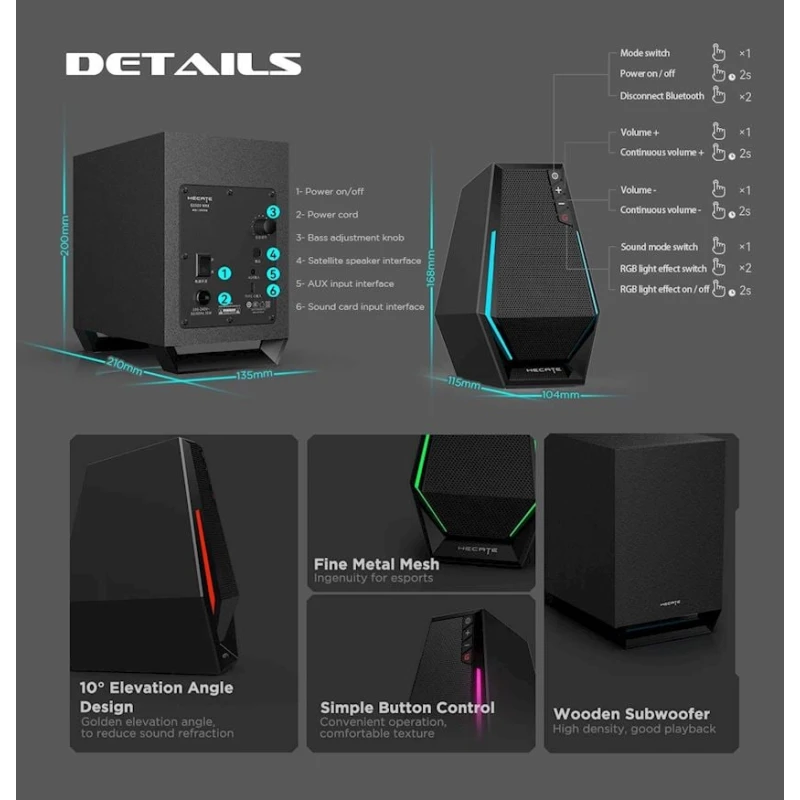 Акустическая система Edifier G1500BT 2.0 Black Акустическая система Edifier G1500BT 2.0 Black