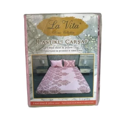 Yataq dəsti Lavita Home 2110000003372, mələfə 180x200 sm, yastıq üzü 2 əd, ikinəfərlik, çəhrayı