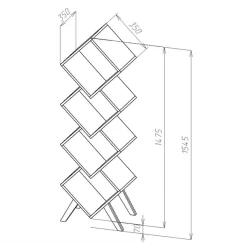 Стеллаж 3563_M2StelSotikiAndr Андросит, ЛДСП, 154.5x35x35 см Стеллаж 3563_M2StelSotikiAndr Андросит, ЛДСП, 154.5x35x35 см