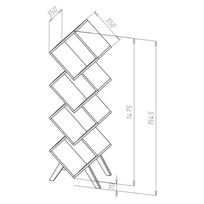 Стеллаж 3563_M2StelSotikiAndr Андросит, ЛДСП, 154.5x35x35 см Стеллаж 3563_M2StelSotikiAndr Андросит, ЛДСП, 154.5x35x35 см