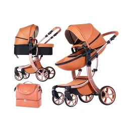 Детская коляска Kidilo, коричневая Детская коляска Kidilo, коричневая