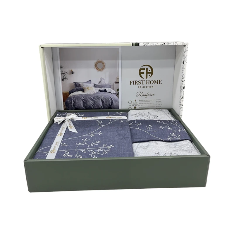 Комплект постельного белья First Home SHA-00002737, пододеяльник 200x220 см, простыня 250x250 см, 2 шт наволочки 50х70 см, евро, хлопок, разноцветный