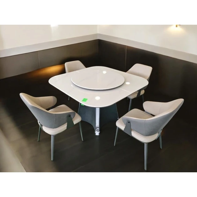 Обеденный набор Mayak Pebble Haven MY59, стол 122x121-160 см, стул 47x45 см Обеденный набор Mayak Pebble Haven MY59, стол 122x121-160 см, стул 47x45 см