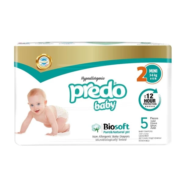 Uşaq bezləri Predo Baby Biosoft, ölçü 2, 2-6 kq, 5 əd