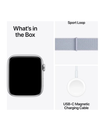 Ağıllı saat Apple Watch SE GPS 40mm Silver Aluminium Case with Blue Cloud Sport Loop (Rəsmi zəmanət)