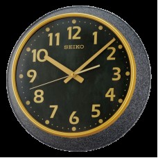 Divar saatı Seiko QXA770K, plastik, qara/boz
