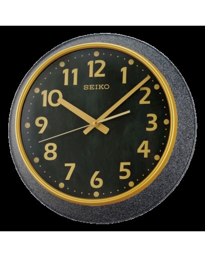 Divar saatı Seiko QXA770K, plastik, qara/boz