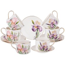 Çay dəsti Lefard Irises 193814, farfor, ağ, 300 ml, 12 əd