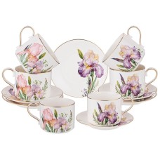 Çay dəsti Lefard Irises 193814, farfor, ağ, 300 ml, 12 əd