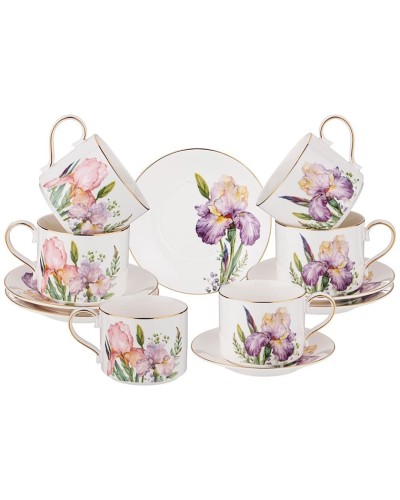 Çay dəsti Lefard Irises 193814, farfor, ağ, 300 ml, 12 əd