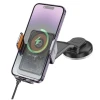 Автомобильный держатель Hoco HW8 с беспроводной зарядкой, черный/серый Автомобильный держатель Hoco HW8 с беспроводной зарядкой, черный/серый