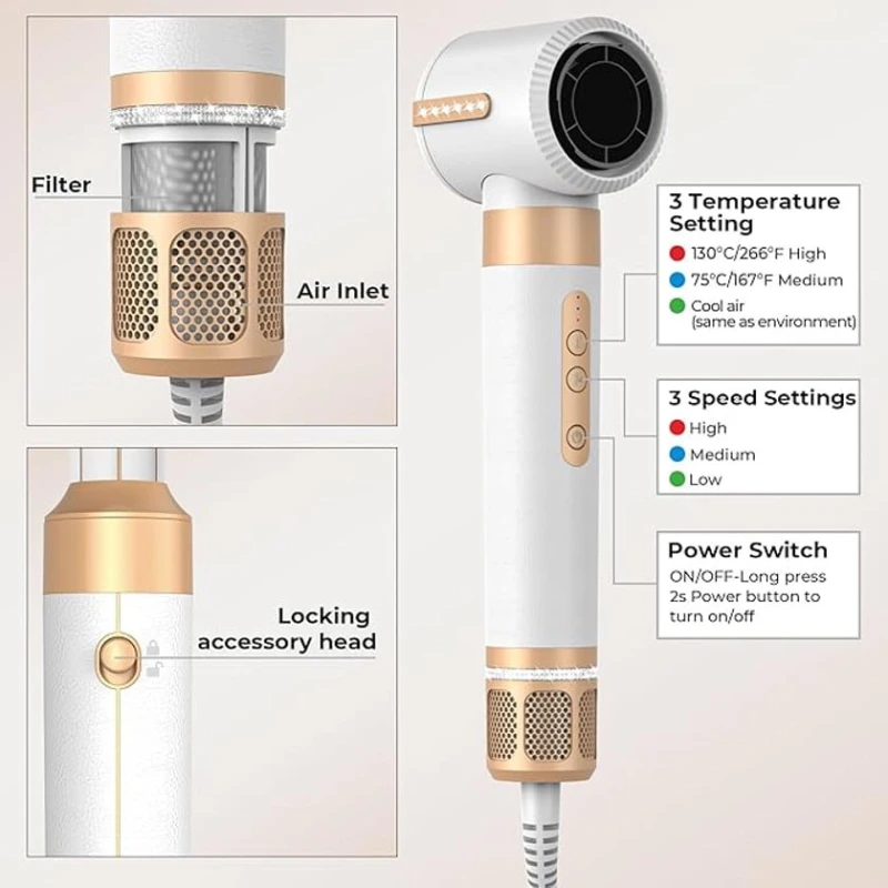 Фен-стайлер B0DK3GJ6TK 7-в-1 Фен-стайлер B0DK3GJ6TK 7-в-1