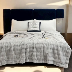 Örtük Luxe Cotton 000740, ikinəfərlik, 200x230 sm, boz