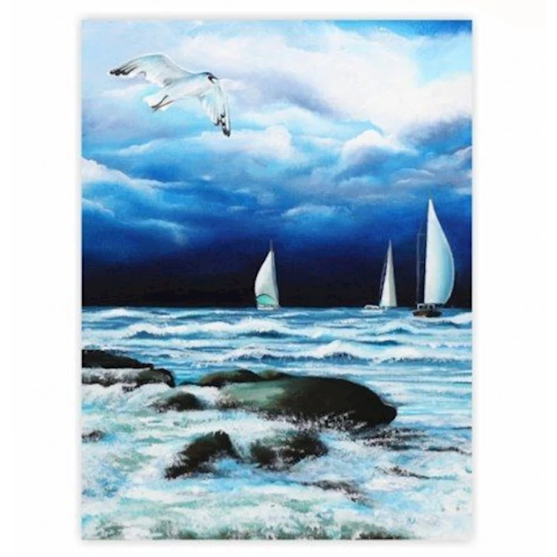 Холст на картоне с контуром Rosa Start Морской пейзаж №6 30х40 Холст на картоне с контуром Rosa Start Морской пейзаж №6 30х40