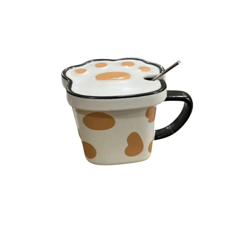 Krujka RR986, 350 ml, keramika, ağ/sarı