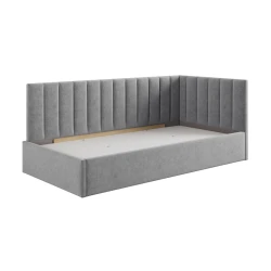 Односпальная кровать Art_tek_yataq(100) 87, ламинат/ткань, серая, 85x100x200 см