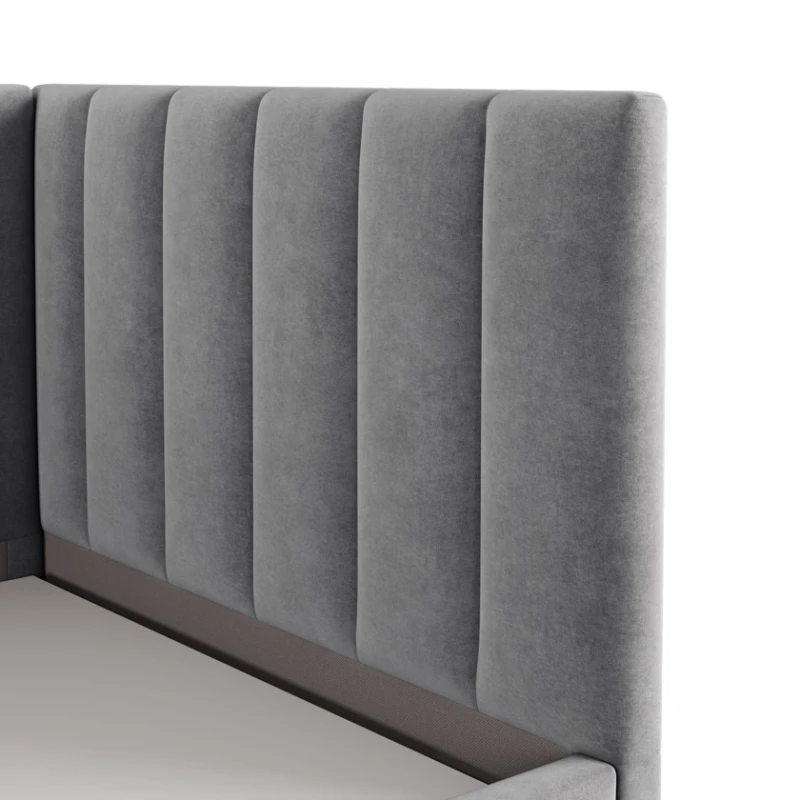 Bir nəfərlik çarpayı Art_tek_yataq(100) 87, laminat/parça, boz, 85x100x200 sm