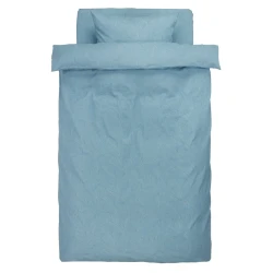 Комплект постельного белья JYSK Tone, пододеяльник 140x200 см, простыня 150x250 см, наволочка 50x70/75 см, полутораспальный, хлопок, голубой