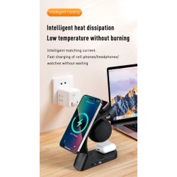 Çoxfunksiyalı simsiz şarjedici audio Qara