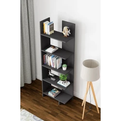 Стеллаж Ev Plus 12115607, ЛДСП, серый, 176x60x29 см