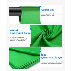 Зеленый фон Neewer 1.8x2.8 м Зеленый фон Neewer 1.8x2.8 м