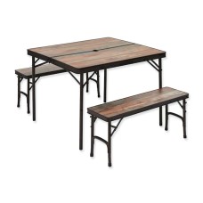 Yığılan mebel dəsti Trigano, stol 93x82x72.5 sm, skamya 87x25x41 sm