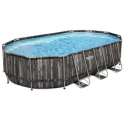 Бассейн Bestway 5611R, каркасный, овальный, 610х366х122 см, 20241 л, серый