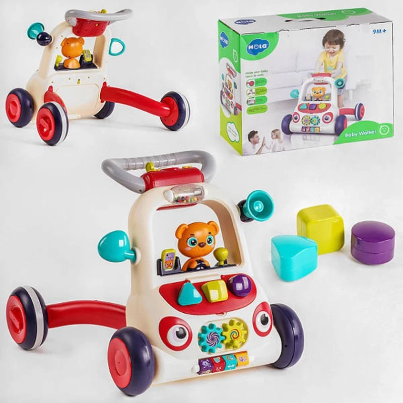 Каталка для хождения Hola 42, разноцветная Каталка для хождения Hola 42, разноцветная