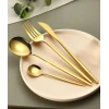Набор столовых приборов, нержавеющая сталь, 24 предмета, золотистый