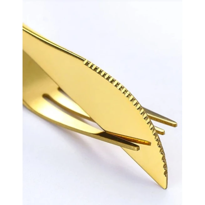 Набор столовых приборов, нержавеющая сталь, 24 предмета, золотистый